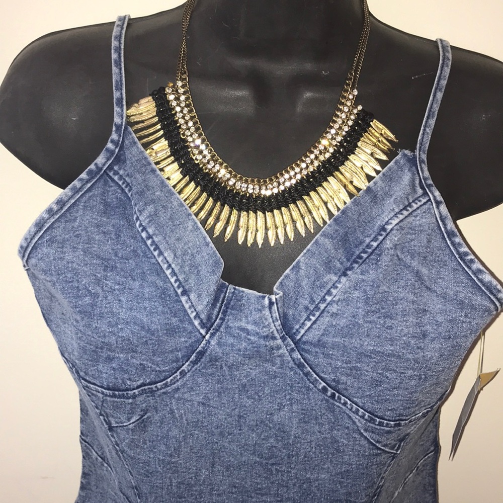 2/$30 Feather gold colored statement boho necklace